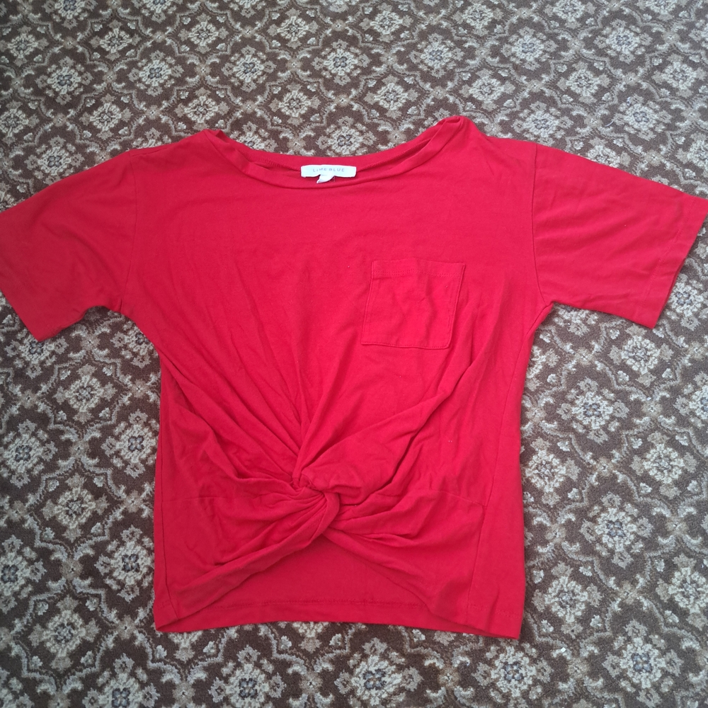 Red Kids T-Shirt with Front Knot